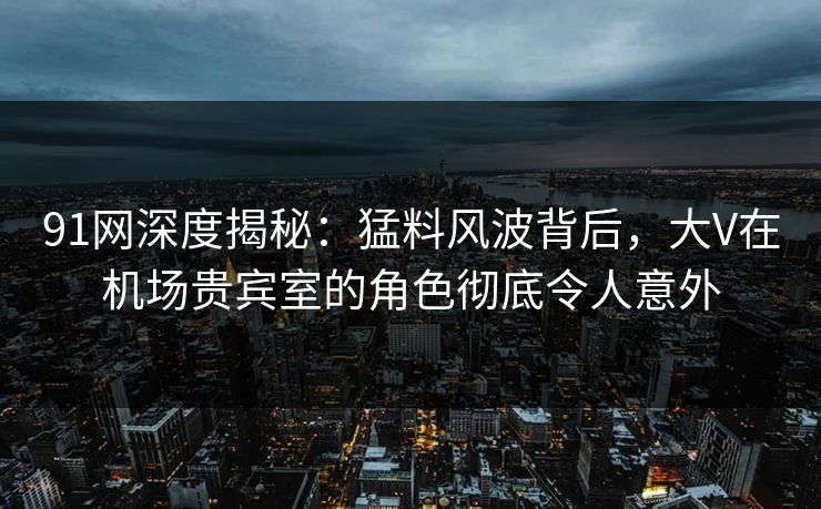 91网深度揭秘：猛料风波背后，大V在机场贵宾室的角色彻底令人意外