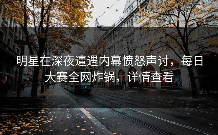 明星在深夜遭遇内幕愤怒声讨，每日大赛全网炸锅，详情查看
