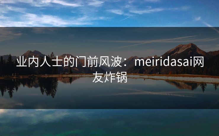 业内人士的门前风波：meiridasai网友炸锅
